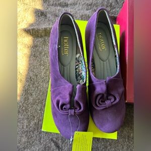 Hotter Donna Purple Suede Shoe